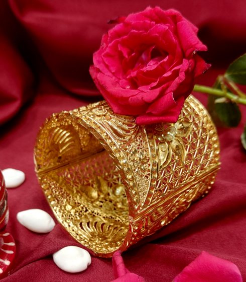 Filigree cuff bracelet.